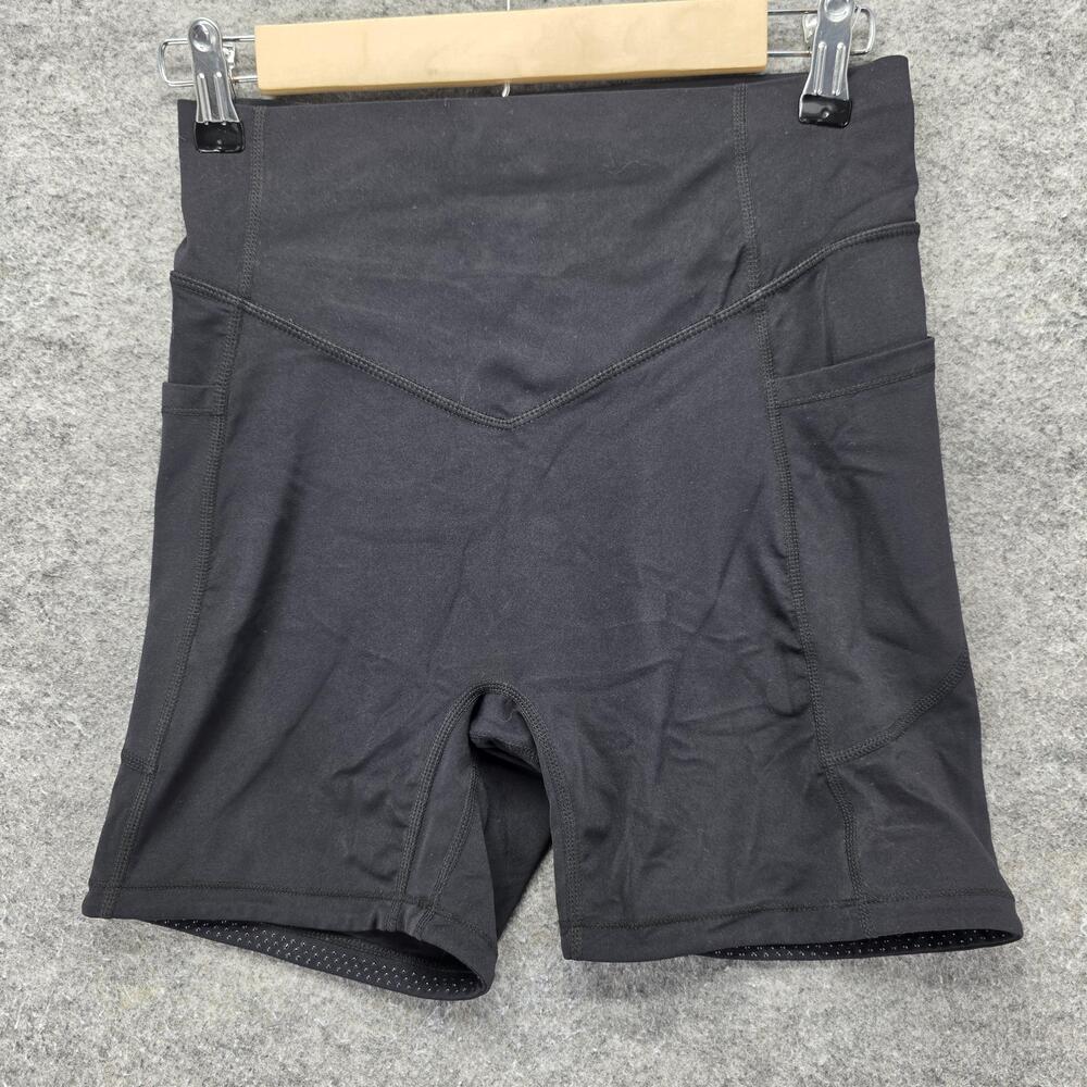 Halara Shorts Womens M Black 3.5 In Biker Slim Pockets Elastic Waist Stretch